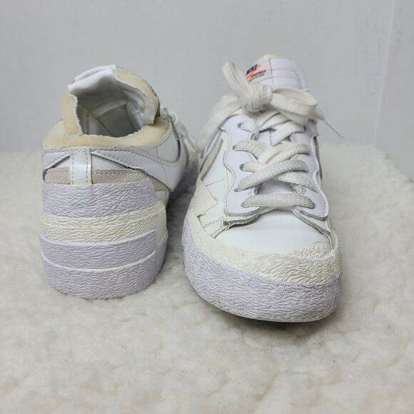 Nike Blazer × Sacai Men's Sneaker Size 10 Low Top Patent Leather DM6443-100 Shoe - Picture 7 of 11